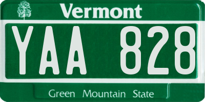 VT license plate YAA828