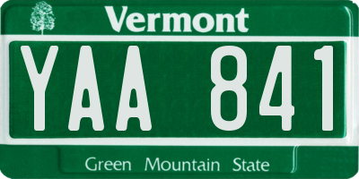 VT license plate YAA841