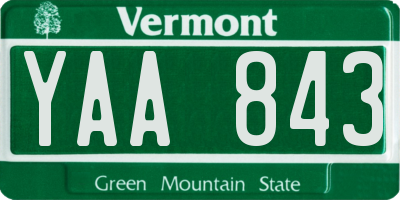 VT license plate YAA843
