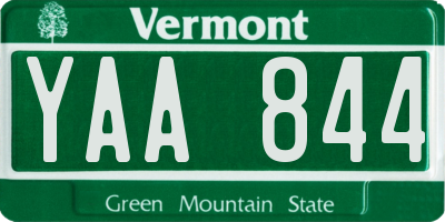 VT license plate YAA844