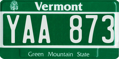 VT license plate YAA873