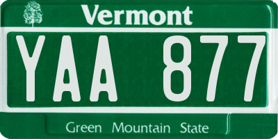 VT license plate YAA877