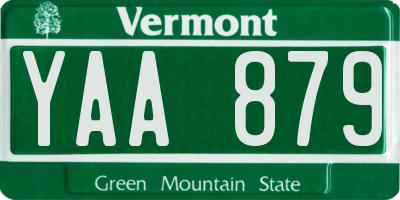 VT license plate YAA879