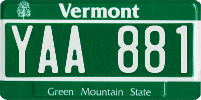 VT license plate YAA881