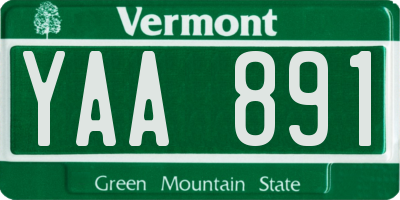 VT license plate YAA891