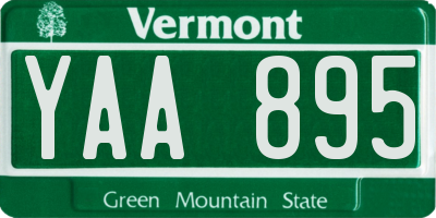 VT license plate YAA895