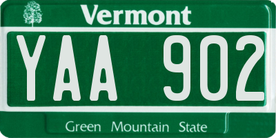 VT license plate YAA902