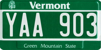 VT license plate YAA903