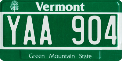 VT license plate YAA904