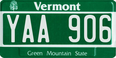 VT license plate YAA906