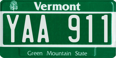 VT license plate YAA911