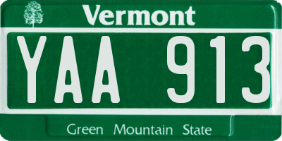 VT license plate YAA913