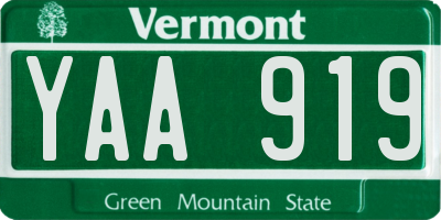 VT license plate YAA919