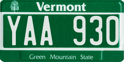 VT license plate YAA930