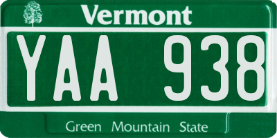 VT license plate YAA938