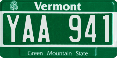VT license plate YAA941