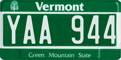 VT license plate YAA944