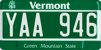 VT license plate YAA946