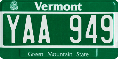 VT license plate YAA949