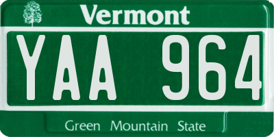 VT license plate YAA964