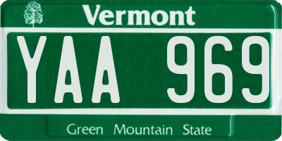 VT license plate YAA969