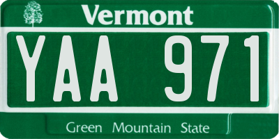 VT license plate YAA971