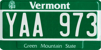 VT license plate YAA973