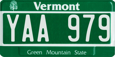 VT license plate YAA979