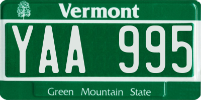 VT license plate YAA995