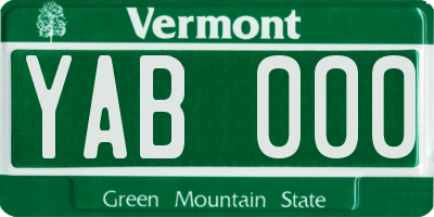 VT license plate YAB000