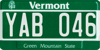 VT license plate YAB046