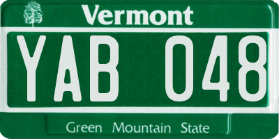 VT license plate YAB048