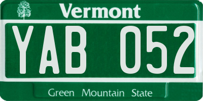 VT license plate YAB052