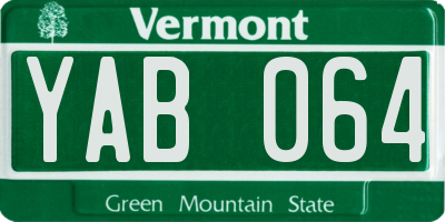 VT license plate YAB064