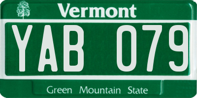 VT license plate YAB079