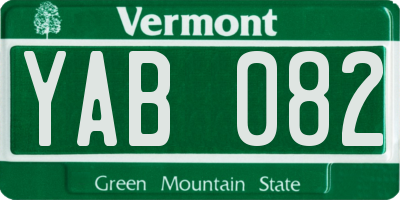 VT license plate YAB082