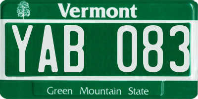 VT license plate YAB083