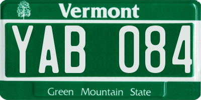 VT license plate YAB084
