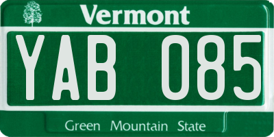 VT license plate YAB085