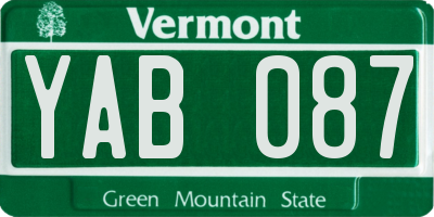 VT license plate YAB087
