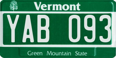 VT license plate YAB093