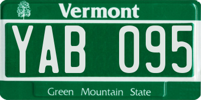 VT license plate YAB095