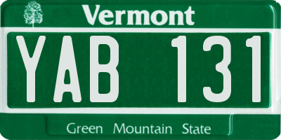 VT license plate YAB131