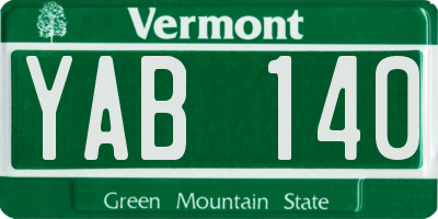 VT license plate YAB140