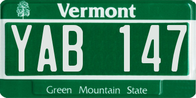 VT license plate YAB147