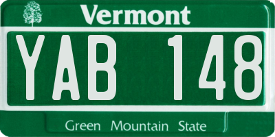 VT license plate YAB148