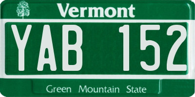 VT license plate YAB152