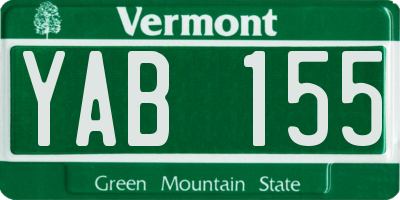 VT license plate YAB155