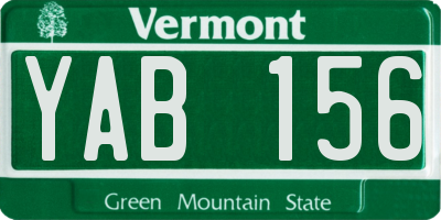 VT license plate YAB156