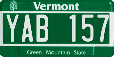 VT license plate YAB157